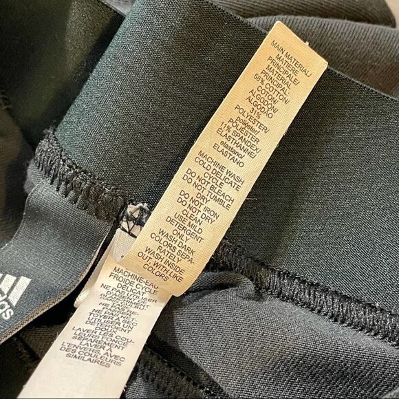 Adidas Solid Black & White Stripped Soft Stretchy Active Leggings size M - Picture 5 of 11